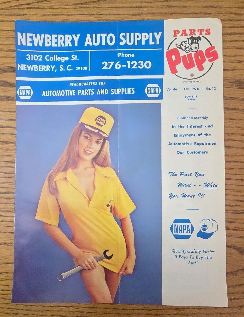 Vintage February 1978 NAPA Parts Pups Auto Supply Magazine